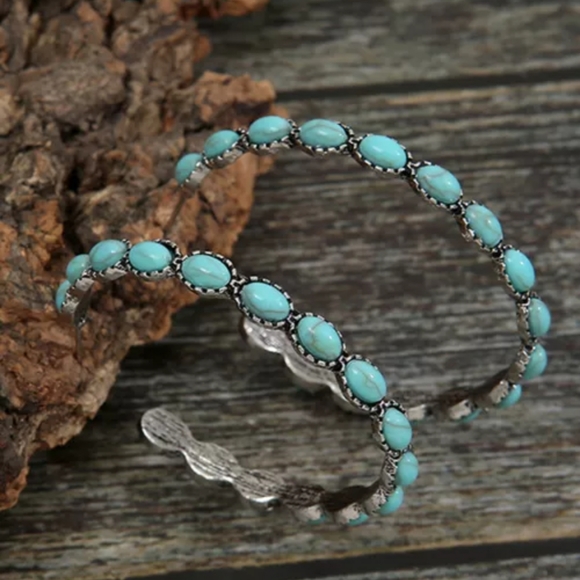 New boutique retro turquoise earrings - Picture 5 of 6